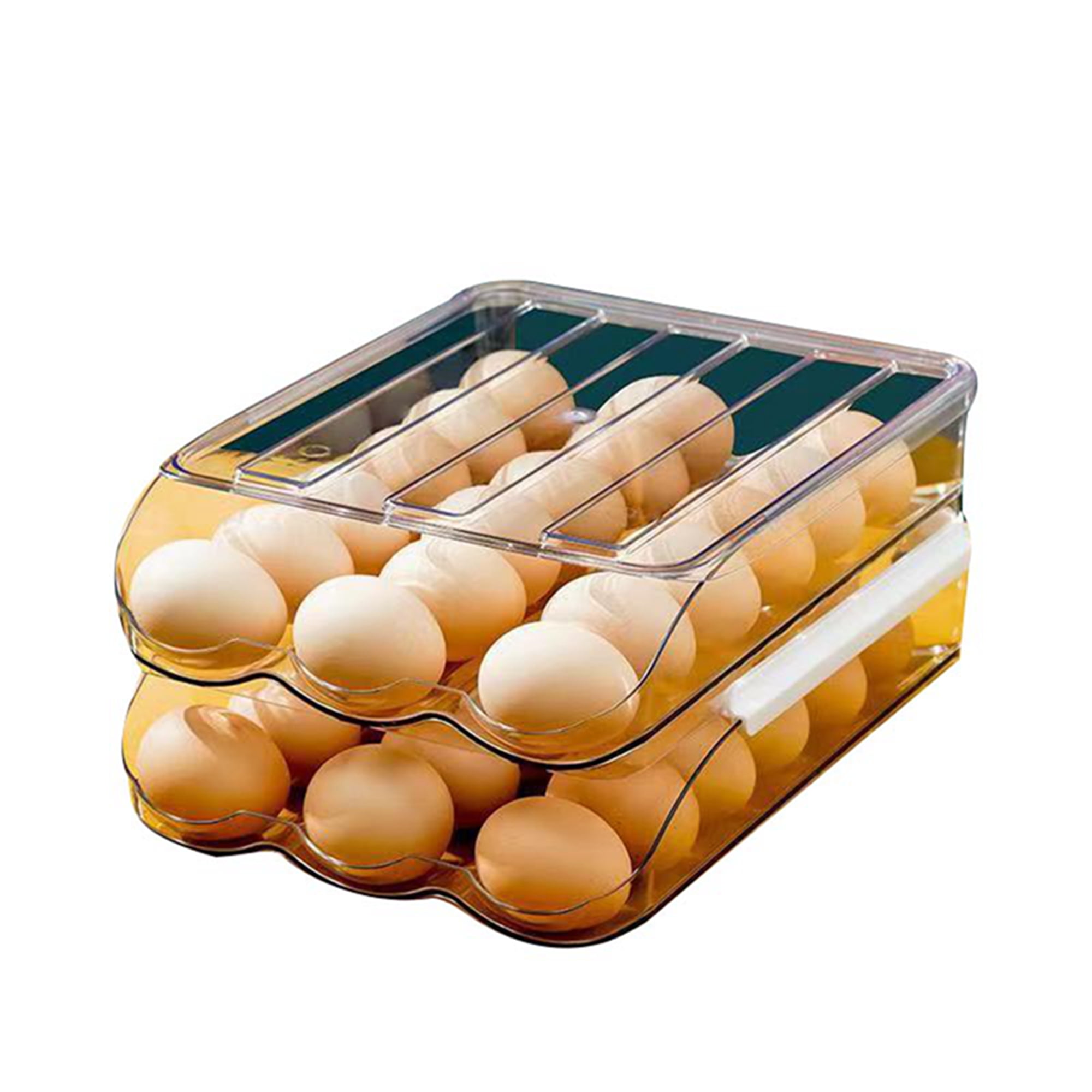 Egg Container for Fridge, Automatic Rolling Egg Holder for Fridge