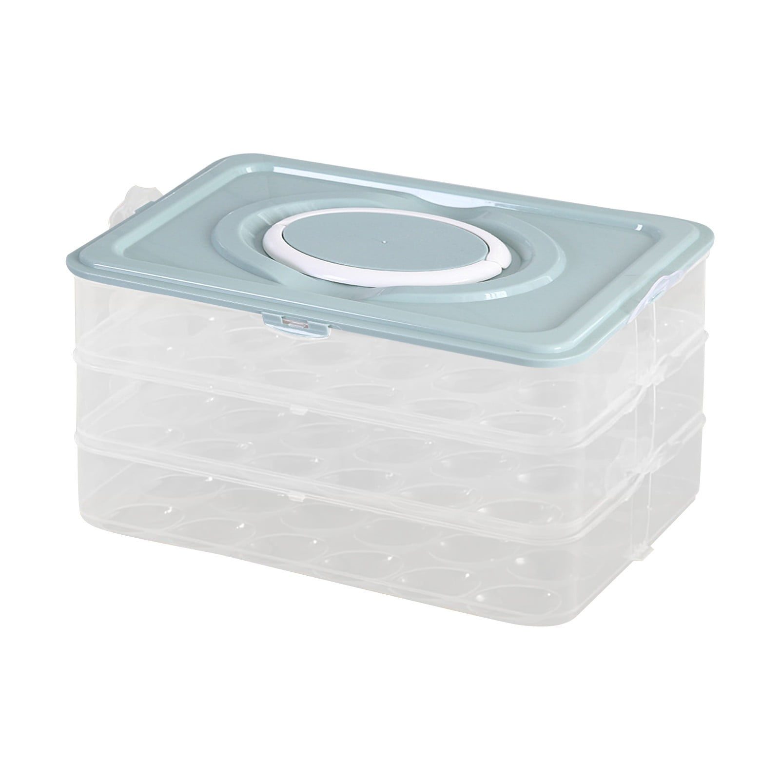 Egg Containers With Lid, PET Clear Deviled Egg Platter With Handle, Fridge Stackable Storage Deviled Eggs Tray Carrier, For Camping, Easter, Christmas Thanksgiving(1/2/3 Layer)