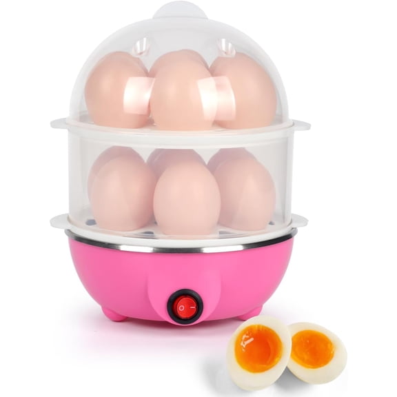 Egg Cooker,350W Rapid Electric Egg Maker,Egg Steamer,Egg Boiler,Egg Cookers With Automatic Shut Off,14 Egg Capacity Double-Layer Lazy Egg Boiler,Multifunction Heated Milk,Heated Food