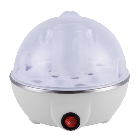 Egg Cooker for 7 Eggs - Electric Steamer Boiler for Hard Boiled Soft Boiled Poached Eggs - Multi Function Steamer for Vegetables Dumplings Seafood - Compact Kitchen Appliance with Auto Shutoff