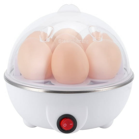 Egg Cooker,Egg Boiler Maker,Electric 7 Eggs Capacity Boiler Multifunctional Mini Eggs Cooker Steamer Poacher,Measuring Cup Included No BPA (US Plug 110V)