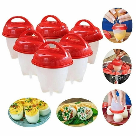 Egg Cooker, Egg Cooker for Hard Boiled Eggs, Soft or Hard Boiled Eggs, Hard Boiled Shell-less Eggs (Pack of 6)