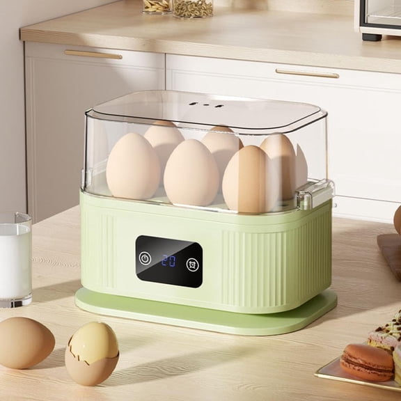 Egg Cooker, Electric Rapid Egg Cooker with 6 Eggs Capacity, Auto Shut Off Multi Function Kitchen Appliance Cookers for Home Kitchen Breakfast & Vegetable Steamer (Green)