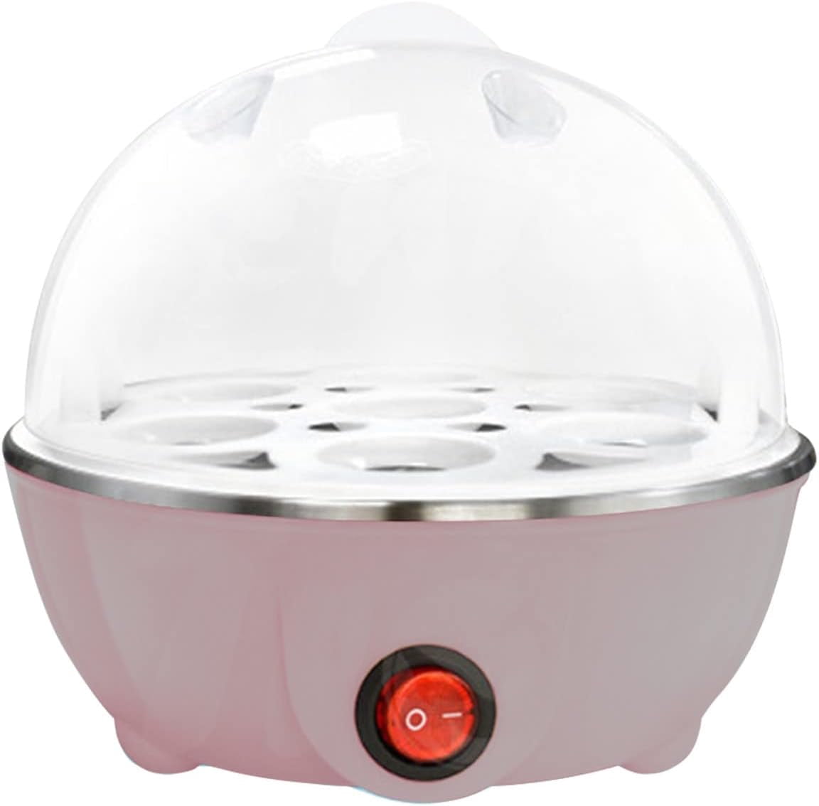 Egg Cooker For Hard Boiled Eggs, Easy Egg Cooker Electric 7-Egg Capacity, Single Layer Hard-Boiled Egg Cooker with Auto Shut-Off, Measuring Cup Included, BPA Free (Pink)