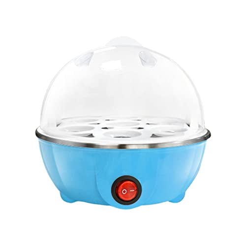 Egg Cooker For Hard Boiled Eggs,Easy Egg Cooker Electric 7-Egg Capacity,Single Layer Hard-Boiled Egg Cooker with Auto Shut-Off,Measuring Cup Included,BPA Free (Blue)