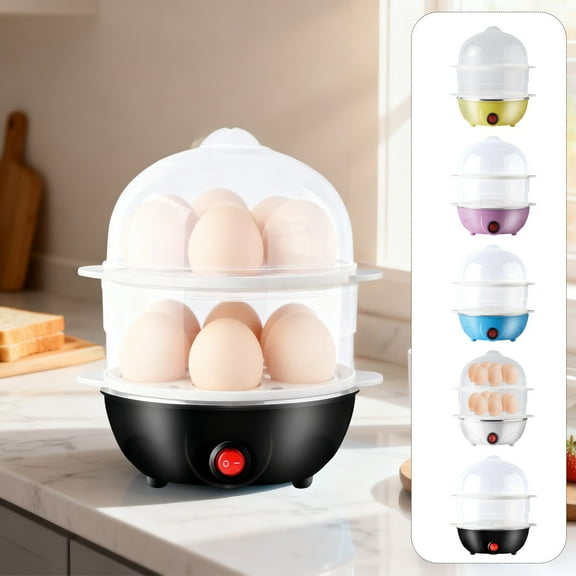 Egg Cooker Mini Stainless Steel Household Layer Boiled Eggs Breakfast Maker Small Home Electricity Appliance For Soft Or Hard Eggs