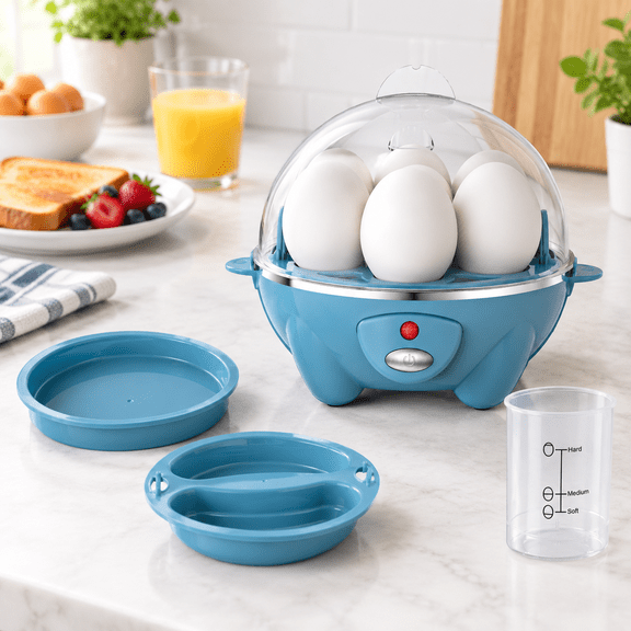 Egg Cooker Rapid 7 Eggs Boiler With Auto Shut-off-blue