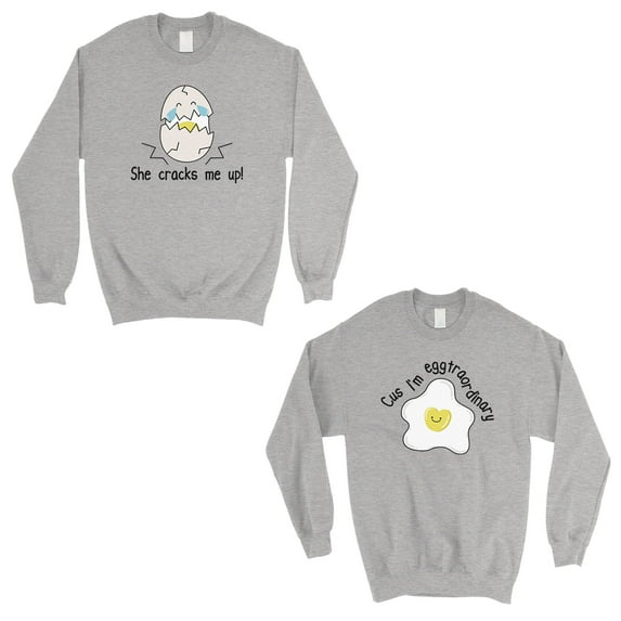 Egg Crack Eggtraordinary Grey Matching Sweatshirt Pullover Gift