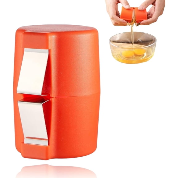 Egg Cracker Tool | Easy Shell Egg Opener | Handheld Egg Seperator Tool | Perfect for Baking, Scrambled Eggs & Omelets – No Mess, No Shell Pieces (Orange - 1 Pc)