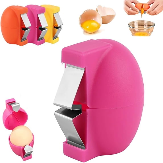 Egg Cracker Tool, Quick Egg Shell Opener, Portable Egg Breaking Separator, Stainless Steel Blade Egg Cutter Gadget, Easy‑Grip Kitchen Egg Shell Remover, Compact Egg Opening Accessory for Baking