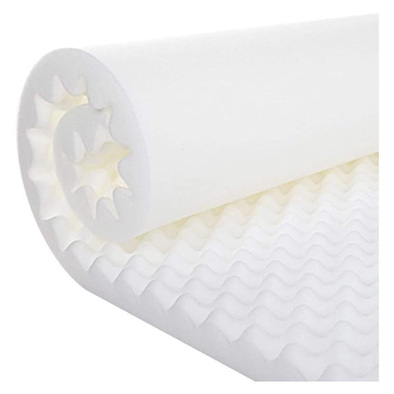 Egg Crate Foam Mattress Topper, Convoluted Foam Pad - Cot, Twin, Full, Queen Size - Pressure Relief for Softer Sleep - Durable Support & Cooling Airflow
