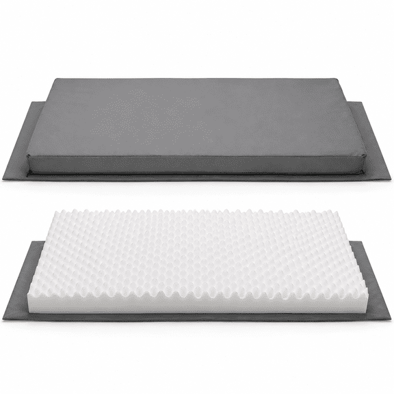 Egg Crate Foam Sofa Topper, Thick Couch Topper Cushion with Triple-Sided Extended Flaps & Washable Cover, Non-Slip High-Density Foam Pad for Living Room & RV