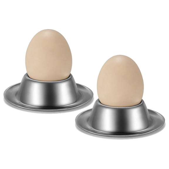 Egg Cup Holder Set of 2 Pack,Stainless Steel Cups Plates Tableware for Hard Soft Boiled Egg,Kitchen Display