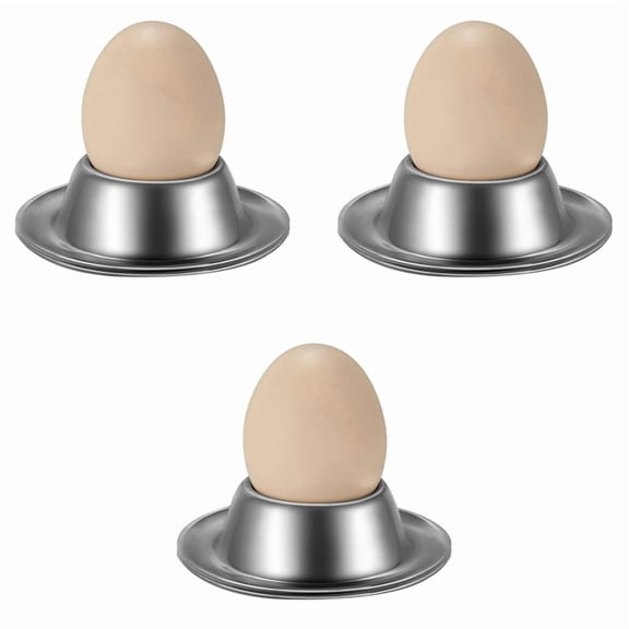 Egg Cup Holder Set of 6 Pack,Stainless Steel Egg Cups Plates Tableware Holder for Hard Soft Boiled Egg,Kitchen Display