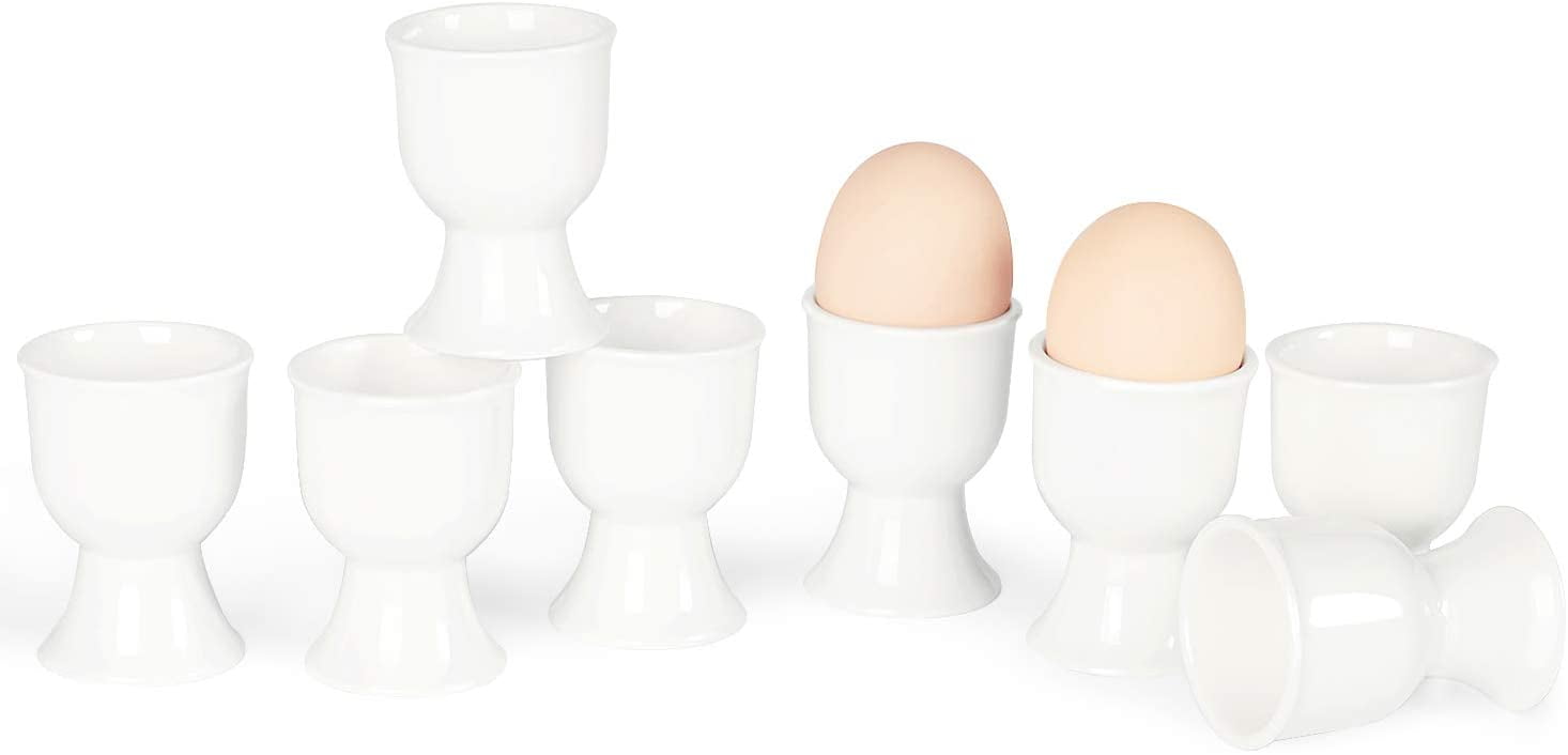  luzen 2Pcs Ceramic Egg Cups Porcelain Single Egg Stand Holders  Egg Cup Tray Kitchen Gadgets Tools for Hard Boiled Eggs Breakfast Party  Dinning, White : Home & Kitchen
