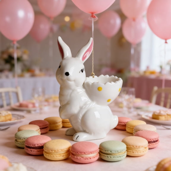 Egg Cups for Soft Boiled Eggs, Easter Egg Holder Soft Boiled Egg Cups Creative Egg Display Stand Ceramic Rabbit Bunny Egg Cup Holder for Home Decor Kitchen Utensils Easter Bunny Egg Stand Decoration