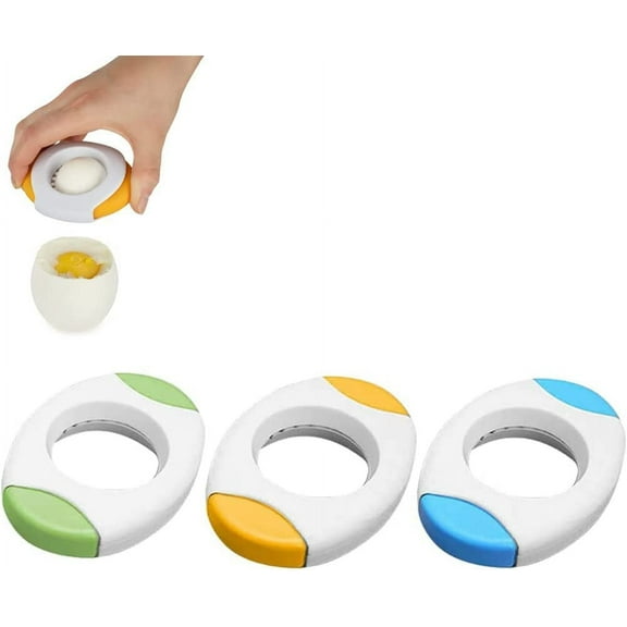 Egg Cutter for Hard Boiled Eggs, 3 Pack Easy Egg Peeler Kitchen Gadget, Stainless Steel Egg Topper Cutter, Handheld Specialty Kitchen Tool Cutting Off the Tops of Cooked Eggs in Seconds