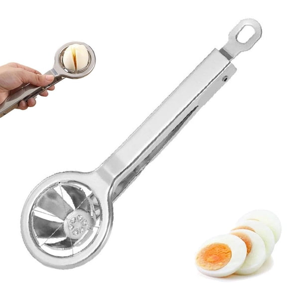 Egg Cutter, Stainless Steel Egg Slicers Egg Cutter Splitter Egg Cutting Tongs Kitchen Tool Kitchen Accessory for Hard Boiled Eggs