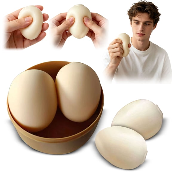 Egg Design Squishy Fidget Toys for Adults Soft Tactile Desk Accessory Office Sensory Gadget with Slow Rebound Texture 2 Pack
