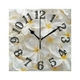 thumbnail image 1 of Egg Flowers Wall Clock Square Silent Non Ticking Battery Operated Clock for Home Bathroom Kitchen Bedroom Living Room, 1 of 8