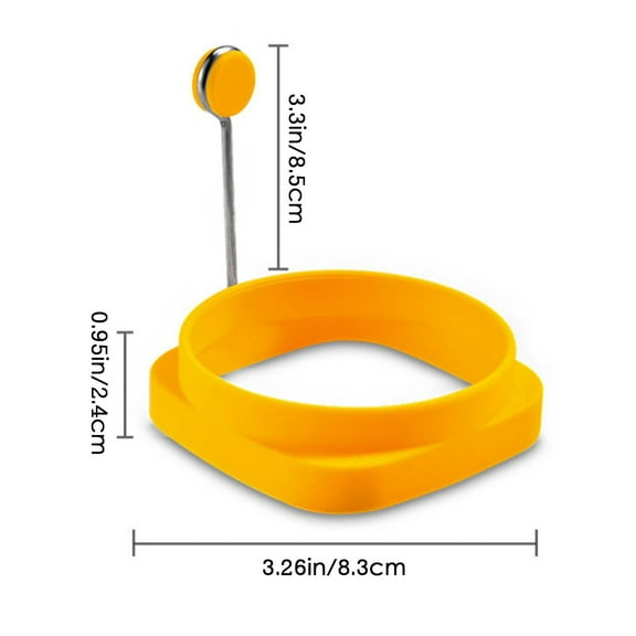 Egg Fryer Mold, Silicone Egg Ring, Double-Sided Square and Round Nonstick Egg Cooker, Food Grade Silicone with Stainless Steel Handle, Multifunctional Pancake and Meat Patty Maker