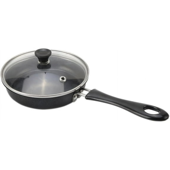 Egg Frying Pan, 4.7-Inch Single Egg Durable Small Pan with Handle, Nonstick Frying Pan With Lid Covered, Heat Resistant Small Egg Skillet Cooking Pot, Portable Round Omelet Pan for Stove