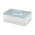 thumbnail image 1 of Egg Holder for 48 Eggs, 2-Layer Plastic Egg Container, Deviled Egg Tray with Handle Lid, Devil Egg Holder for Refrigerator, Kitchen, Easter Party, Keep Fresh, 12.4x8.46x4.72 Inch, Blue, 1 of 9