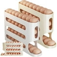 thumbnail image 1 of Egg Holder Countertop,Egg Holder for Refrigerator 60 Egg, 2025 New Multi-function 4-layer Tilted Design Slide Egg Storage Holder, Automatic Scrolling Egg Holder, Egg Organizer for Fridge Door, 1 of 8