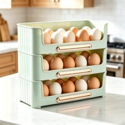 Egg Holder for Fridge, 3 Tier Stackable Egg Organizer, Egg Dispenser for Countertop, 30 Egg Container Egg Tray for Kitchen Countertop and Refrigerator