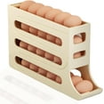 thumbnail image 1 of Egg Holder for Fridge, 4-Layer Automatic Egg Rolling Dispenser, Holds 30 Eggs Simultaneously, Space Saving Egg Tray for Refrigerator, Works In The Kitchen, Cabinets (Color : White), 1 of 5