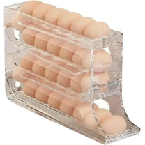 Egg Holder For Fridge - 4 Layer, Stackable Eggs Organize Easy Access Door Organizer For Fresh Eggs - Automatic Rolling Egg Container For Refrigerator(clear)