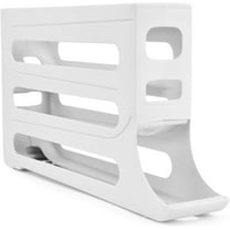 Egg Holder for Fridge - 4 Tiers Egg Container Dispenser Organizer Rack Tray for Refrigerator - Auto-Rolling & Space-Saving Design - 30 Eggs Capacity Storage Box(White)