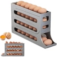 thumbnail image 1 of Egg Holder for Fridge,4 Tiers Rolling Egg Dispenser,Space-Saving Egg Dispenser Holder,30 Eggs Egg Rack Large Capacity Egg Dispenser for Refrigerator (Transparent), 1 of 5