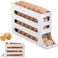 thumbnail image 1 of Egg Holder for Fridge,4 Tiers Rolling Egg Dispenser,Space-Saving Egg Dispenser Holder,30 Eggs Egg Rack Large Capacity Egg Dispenser for Refrigerator (Transparent), 1 of 5
