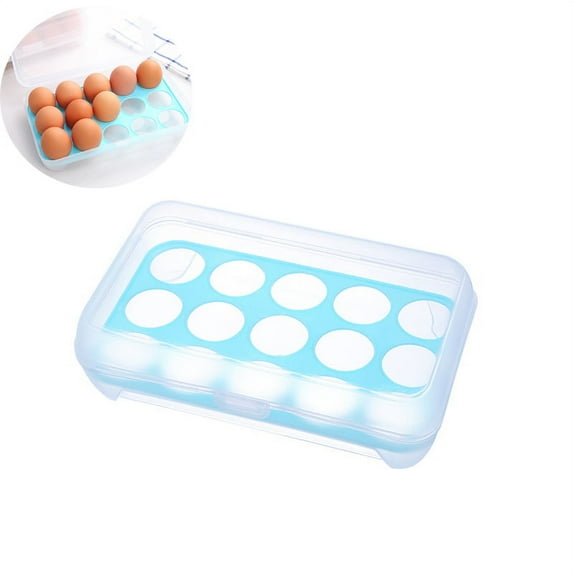Egg Holder Fridge Plastic Chicken Egg Storage Box - Shatterproof Non-Slip Container