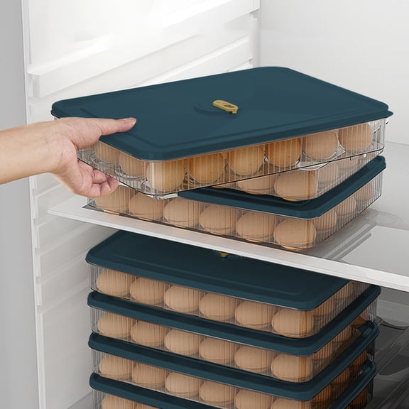 Egg Holder for Refrigerator, 72 Capacity Stackable Egg Storage Container with Lid, Clear Egg Tray for Fridge Organization, Large Refrigerator Organizer Bins for Kitchen Counter and Pantry