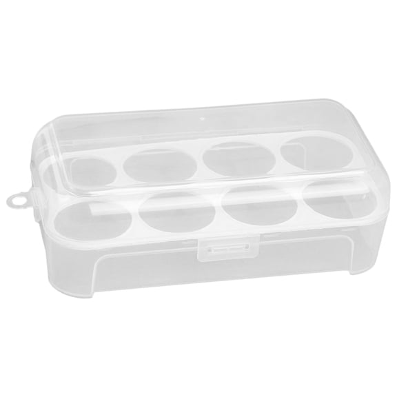 Egg Holder for Refrigerator, 8 Egg Rack Container For Refrigerator, Storage Box with Buckle, Egg Storage Tray Organizer Bin, Plastic Storage Container (1 Layer), 1Pc, Multicolor(Clear,7.8x3.9x2.7")