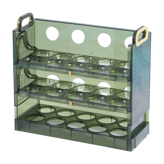 Egg Holder for Refrigerator Egg Storage Contner Food Grade Plastic Egg Tray Refrigerator Organizer Kitchen Storage Box Double Layer Holds 20 Eggs Stackable Fridge Organizer Green