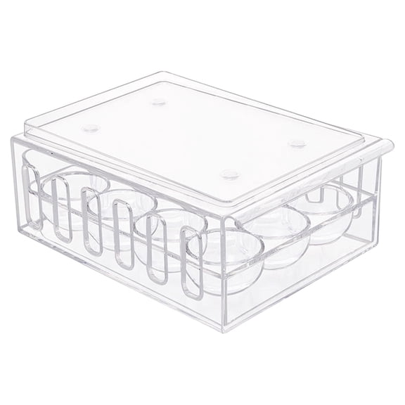 Egg Holder Storage Box With Lid,Plastic Egg Holder For Refrigerator,Transparent Egg Container,Stackable Eggs Holder,Countertop Egg Organizer Container Case,Egg Dispenser,(12 Eggs,8.74x6.81x3.62 in)