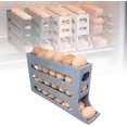 thumbnail image 1 of Egg Holder for Fridge, 2024 Upgrade 4 Tiers Egg Dispenser for Refrigerator, Auto Rolling Large Capacity Eggs Dispenser Storage 30 Egg (Transparent), 1 of 5