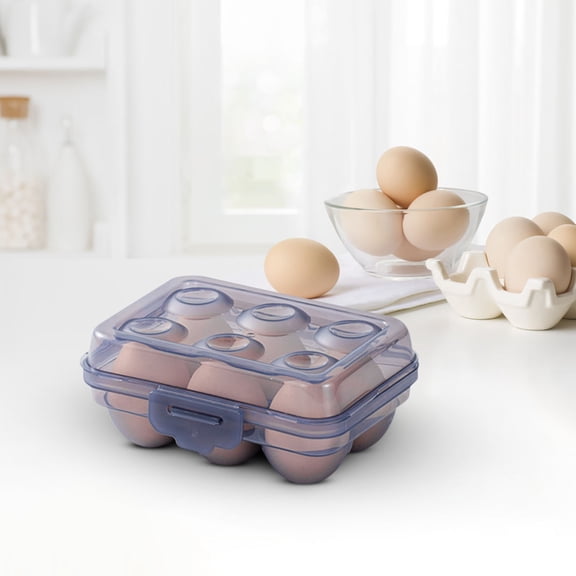 Egg Holder for Fridge, Portable Egg Container for Refrigerator, Stackable Eggs Storage Container with Lid, Clear Plastic Eggs Bin for Home Kitchen