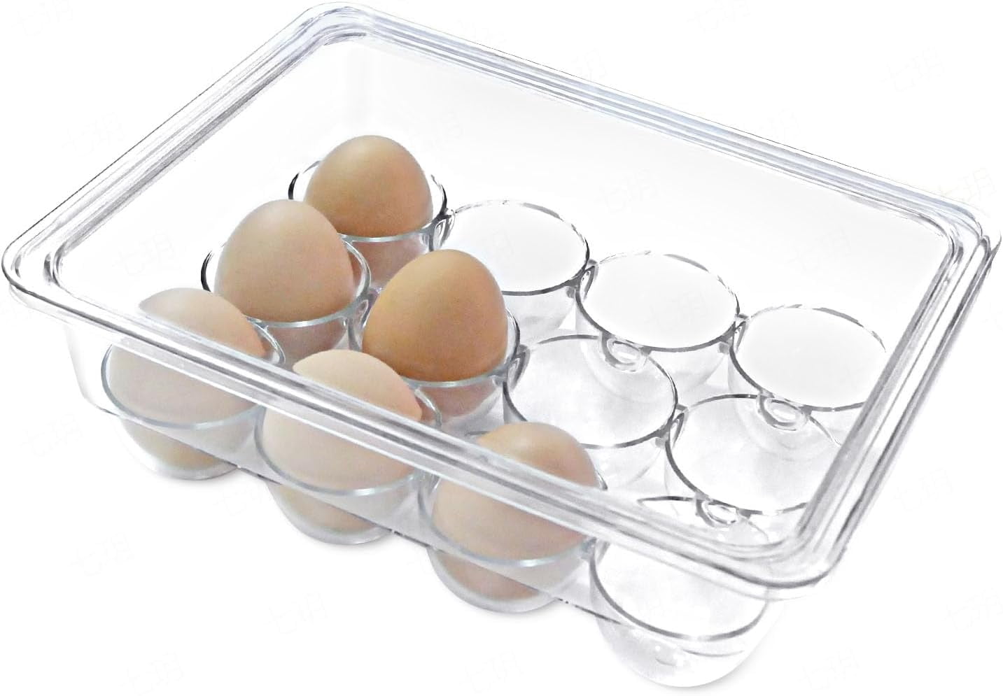 Egg Holder for Refrigerator,12 Eggs Container for Refrigerator,Egg Dispenser&Egg Storage Box for Fridge,Clear Plastic Egg Storage Container