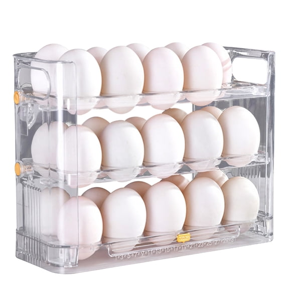 Egg Holder for Refrigerator 30 Grid Egg Basket 3 Layer Egg Storage Food Organize