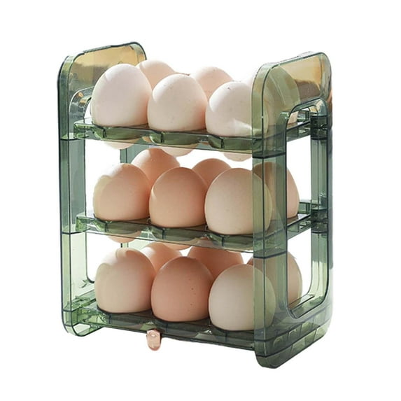 Egg Holder for Refrigerator Side Door Egg Storage Container for Shelf Drawer S Green