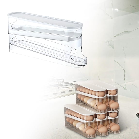 Refrigerator Egg Holder Kitchen Organizer Tray for Fridge Door Freshness Space Saving Food Storage Container