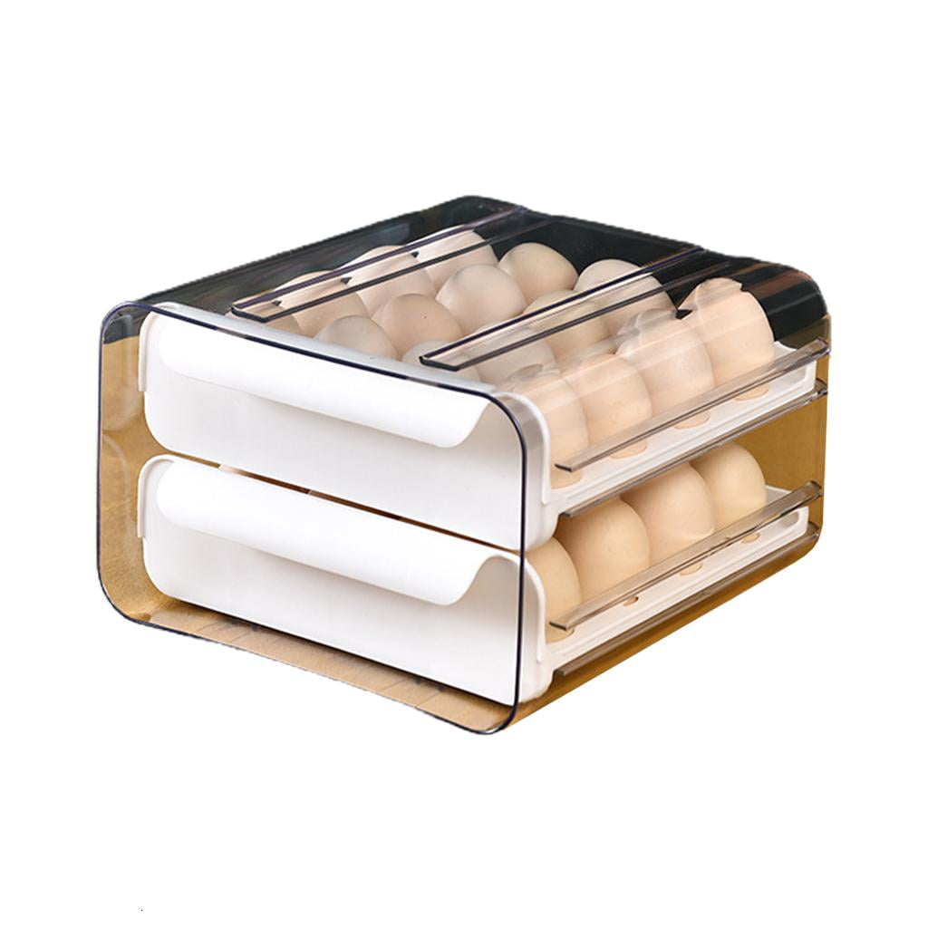 Egg Holders for Refrigerator Drawer Egg Tray Box Dispenser Stackable Egg Cartons