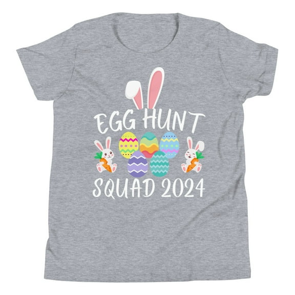 Egg Hunt Squad 2024 Shirt, Unisex, Easter Youth Shirt, Funny Easter Day 2024 Shirt, Egg Hunt, Easter Eggs Hunter Shirt (Athletic Heather, L)