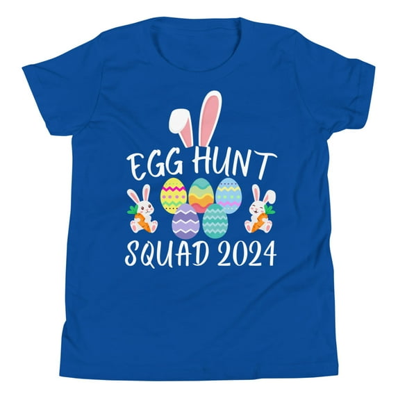 Egg Hunt Squad 2024 Shirt, Unisex, Easter Youth Shirt, Funny Easter Day 2024 Shirt, Egg Hunt, Easter Eggs Hunter Shirt (True Royal, XL)