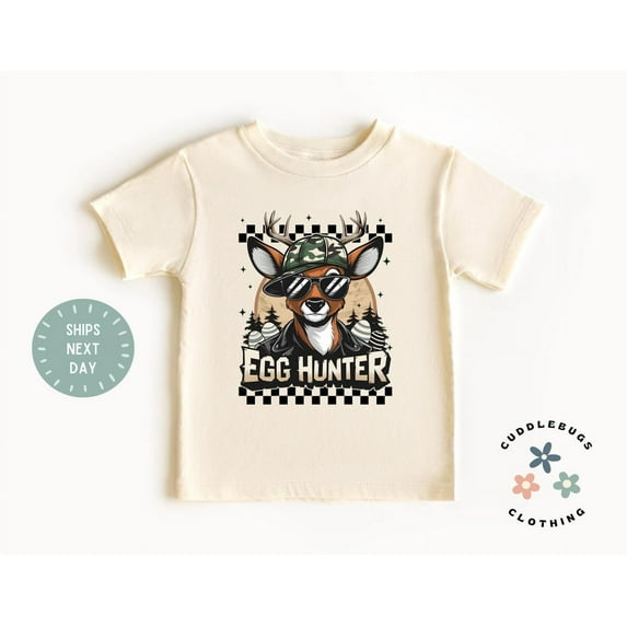 Egg Hunter Deer Easter Kids Shirt - Boys Easter Hunting Kids Tee - Cute Easter Shirt - Easter Gift For Boy - Grandson Easter Gift - Deer Tee, New Born, Baby Shower Gift, New Parents Gift