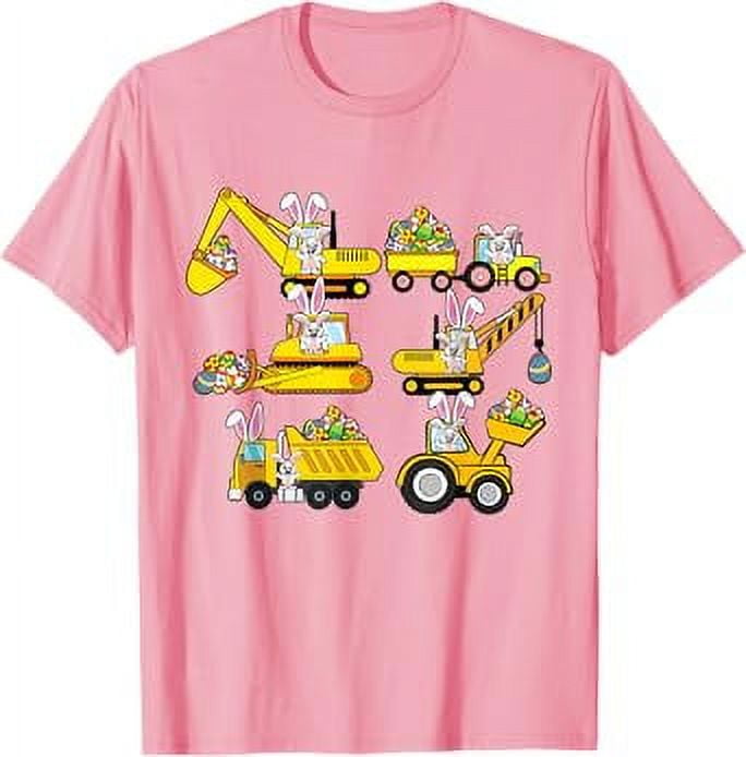 Egg Hunting Heavy Equipment Easter Construction Vehicle Boys TShirt